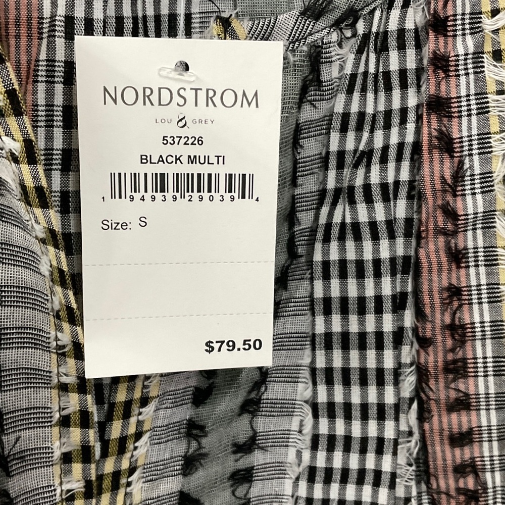 556 - Lou & Grey NWT Striped Blouse with Earthy Tones, Size S & XL - Picture 4 of 7